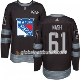 New York Rangers Hockeydrakt Rick Nash 61 1917-2017 100th Anniversary Svart Adidas Authentic - Herre